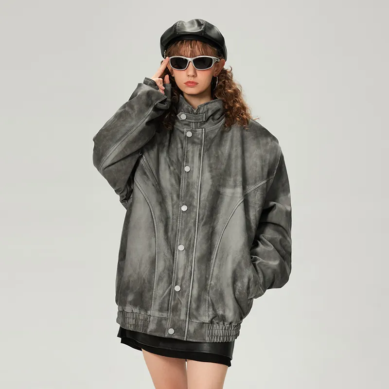 LAMLICKA Jackets Coats Unisex Gray-4