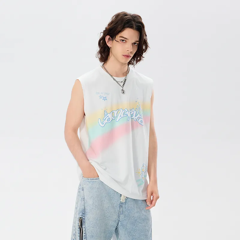 LAMLICKA Tank Tops Unisex White-2