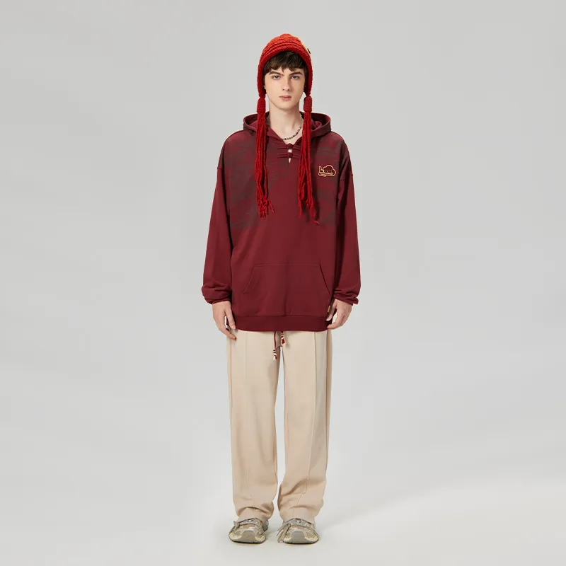 LAMLICKA Sweatshirt Set Unisex Red+Apricot-3