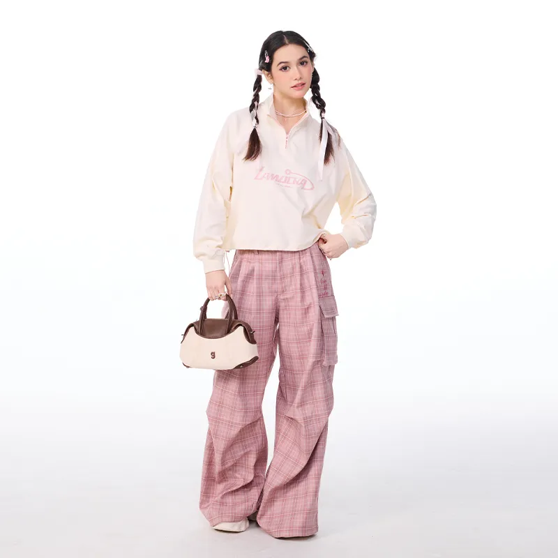 LAMLICKA Casual Pants Women's Pink-4