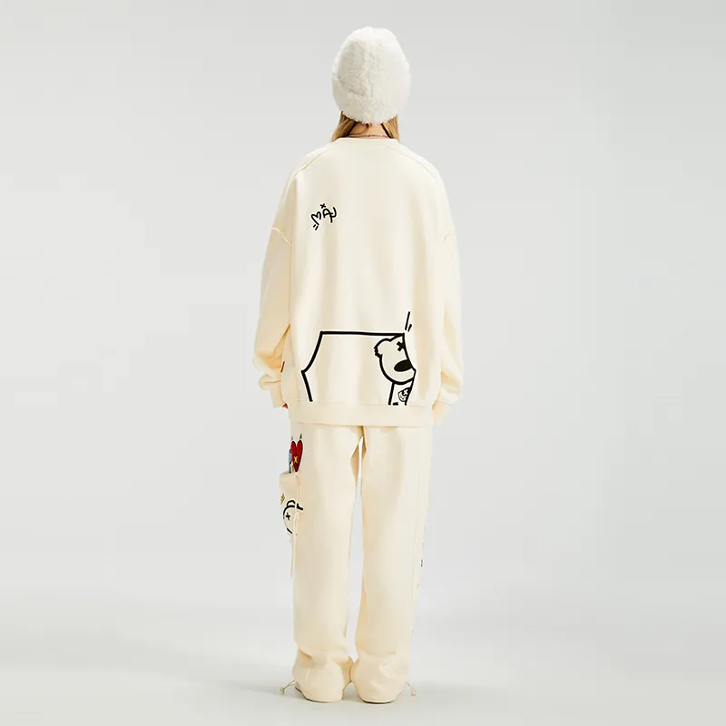 LAMLICKA Sweatshirt Set Unisex Apricot-2