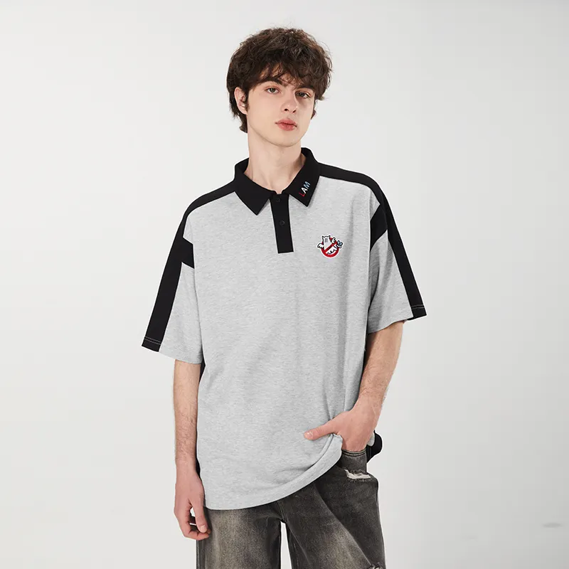 LAMLICKA x AIDEMENG Polo Shirt Unisex Light Gray-2