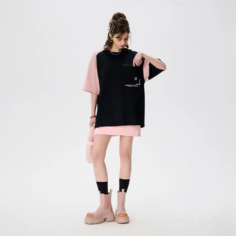 LAMLICKA T Shirt Unisex Black Pink-7