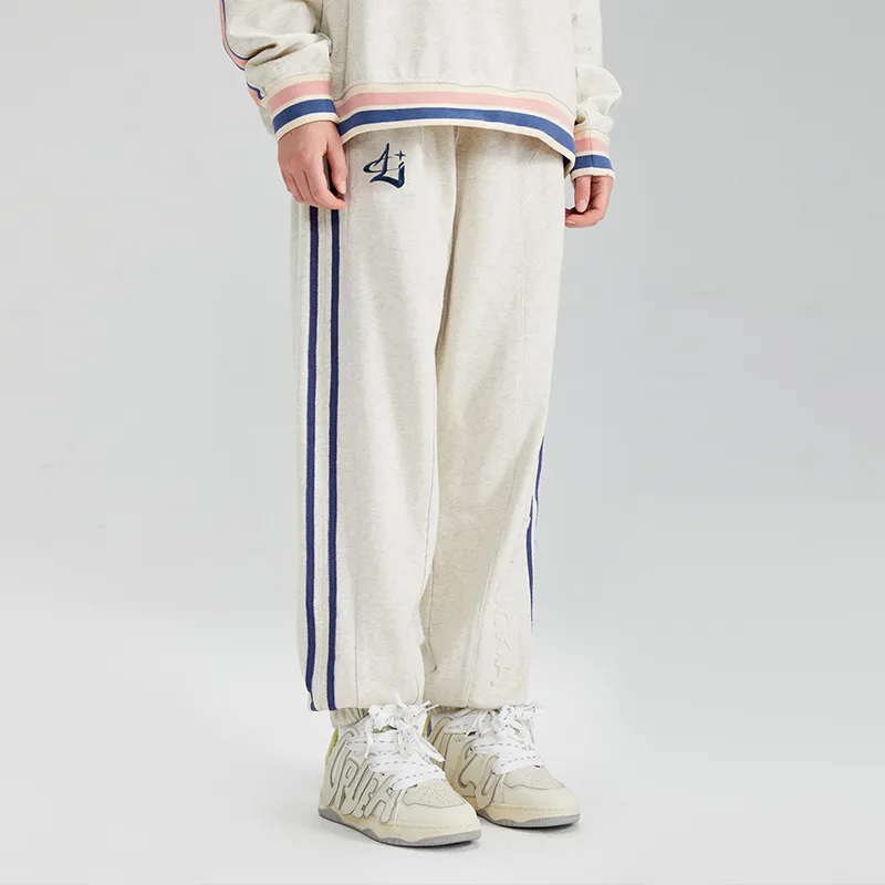 LAMLICKA Knitted Sweatpants Unisex Light Gray-3