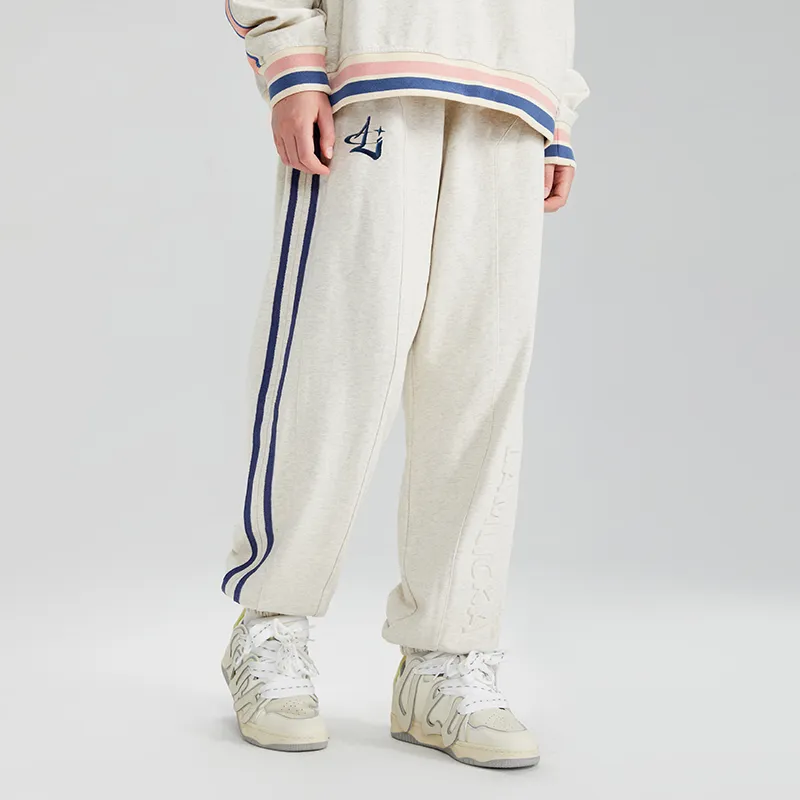 LAMLICKA Knitted Sweatpants Unisex Light Gray-6