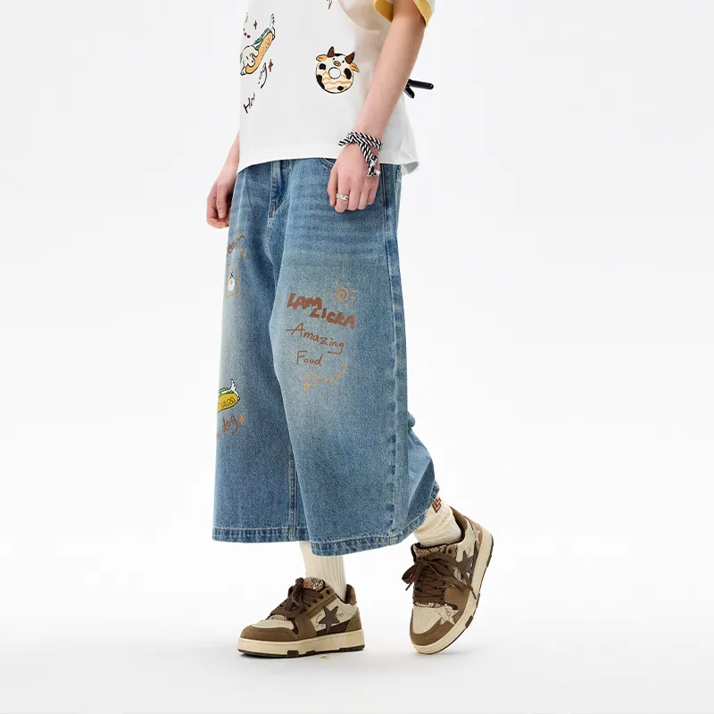 LAMLICKA Denim Shorts Unisex Blue-5