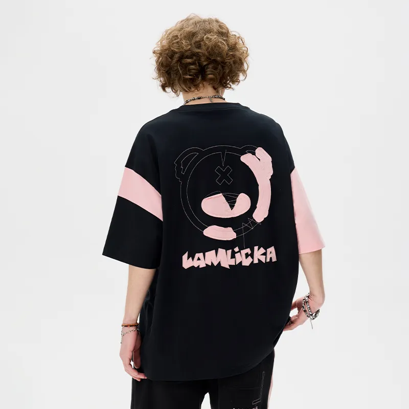 LAMLICKA T Shirt Unisex Black Pink-2