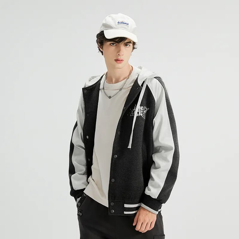 LAMLICKA Baseball Jacket Unisex Dark Gray-2