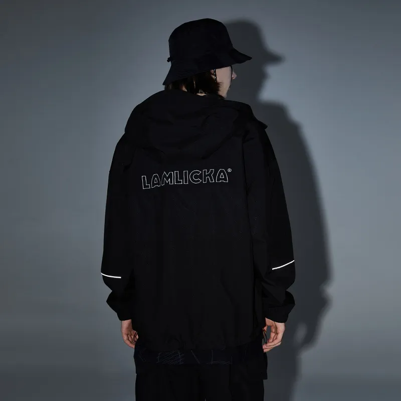 LAMLICKA Trench Coats Unisex Black-3