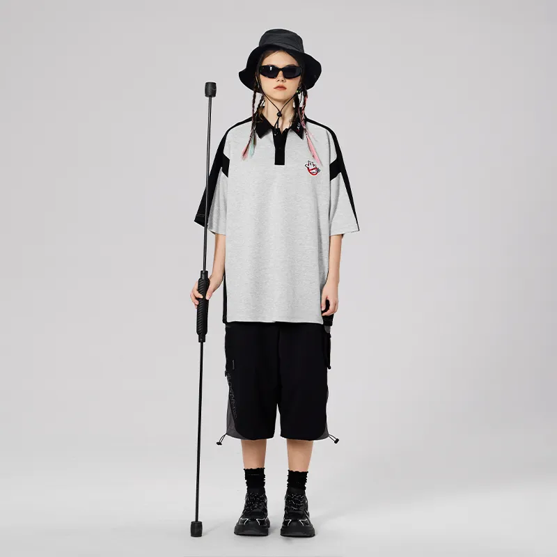 LAMLICKA x AIDEMENG Polo Shirt Unisex Light Gray-7