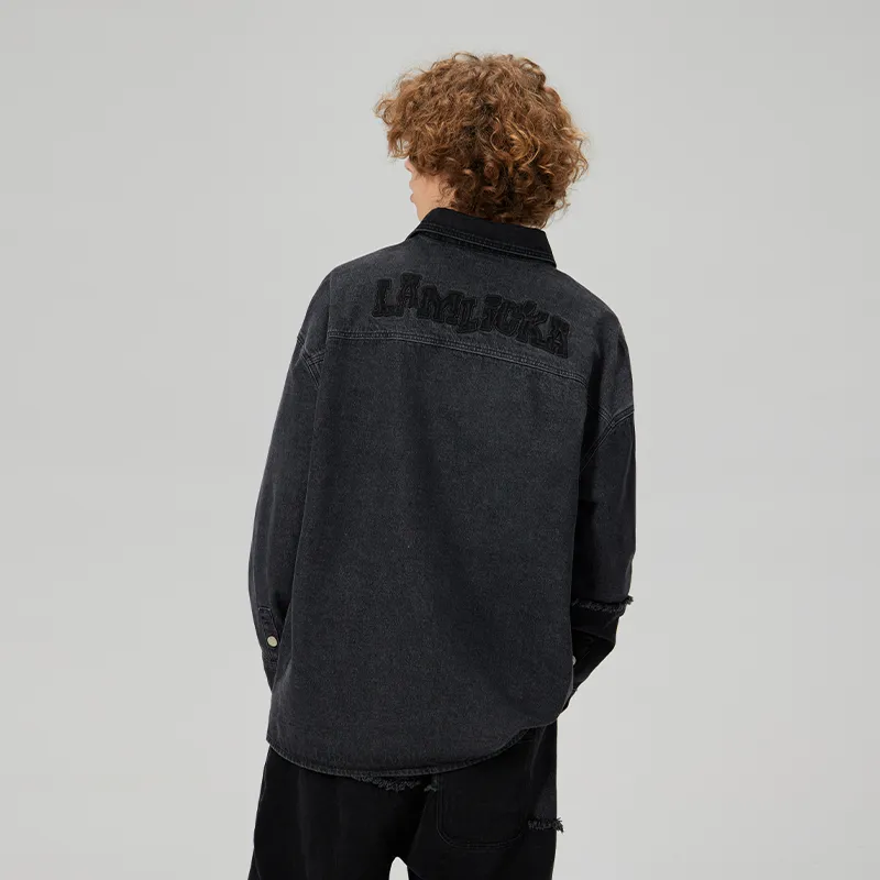LAMLICKA Denim Jacket Unisex Gray-3