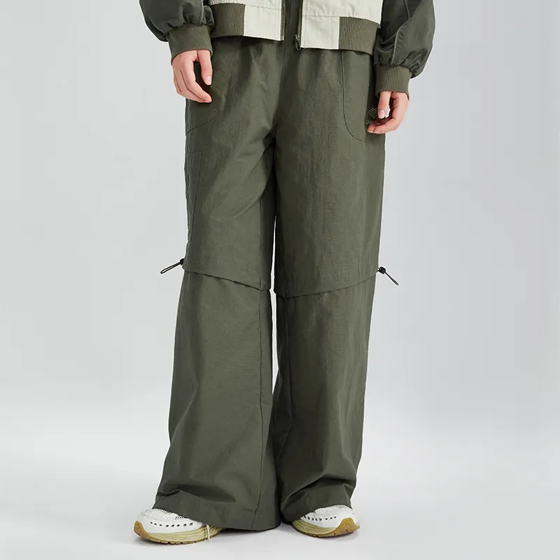 LAMLICKA Loose Fit Straight Casual Pants Unisex Olive-3
