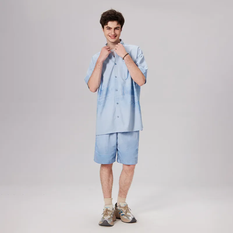LAMLICKA Casual Shorts Men's Blue-6