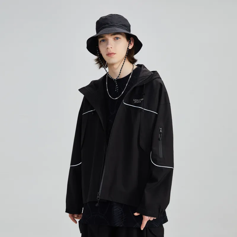 LAMLICKA Trench Coats Unisex Black-2