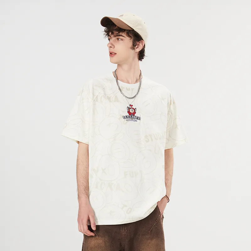 LAMLICKA x AIDEMENG LIANMINGKUAN T Shirt Unisex Apricot-4