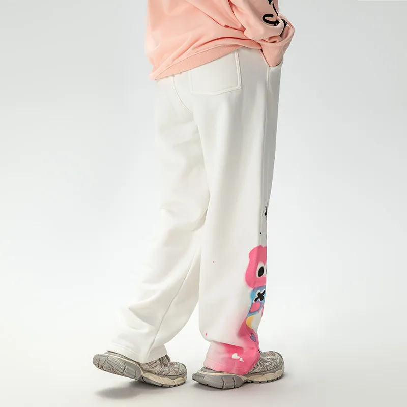 LAMLICKA Casual Pants Unisex White-3
