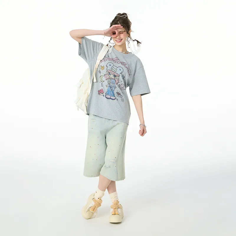 LAMLICKA Drop Shoulder Sleeve T Shirt Women's-5