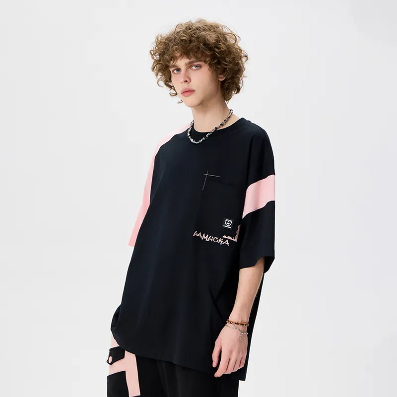 LAMLICKA T Shirt Unisex Black Pink-3