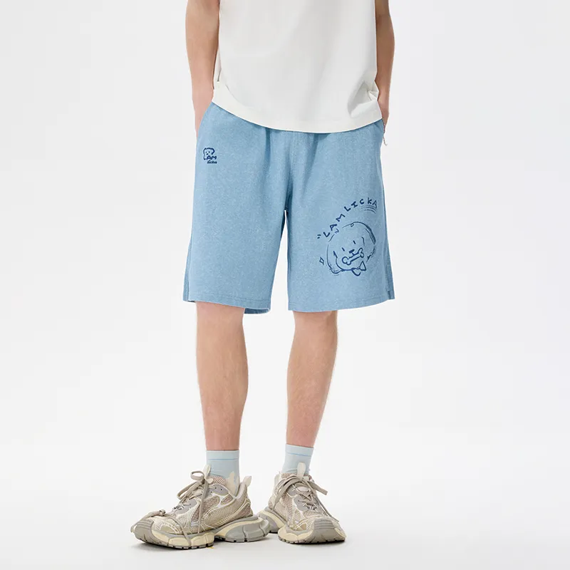 LAMLICKA Casual Shorts Unisex Blue-5