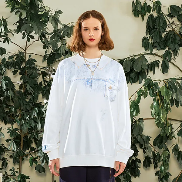 LAMLICKA Sweatshirts Unisex White-5