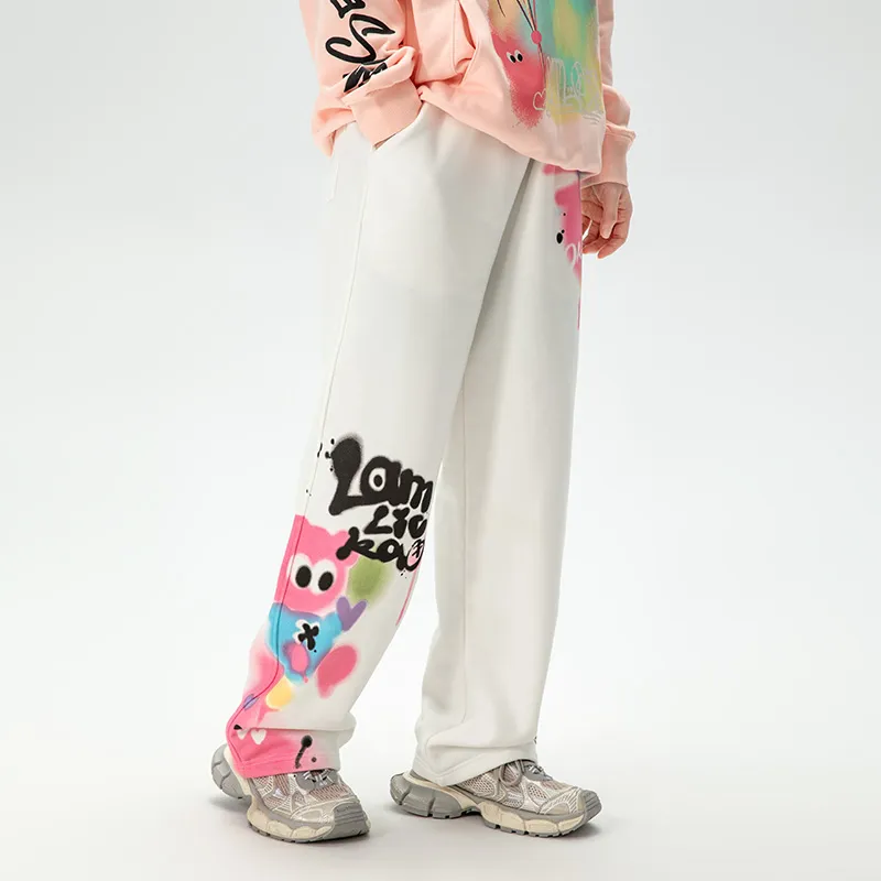 LAMLICKA Casual Pants Unisex White-2