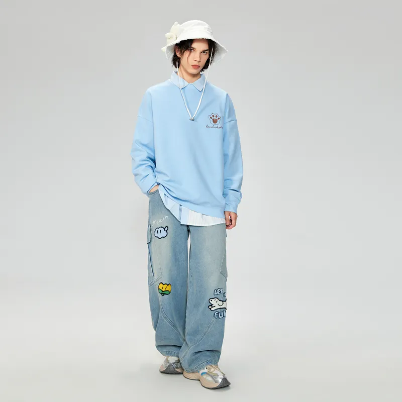 LAMLICKA Jeans Unisex Blue-4