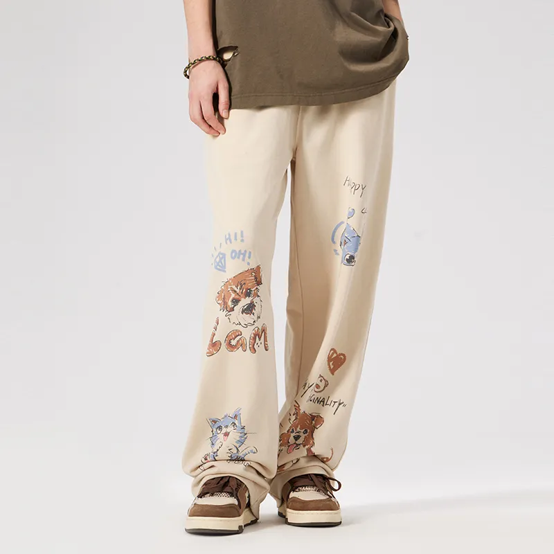 LAMLICKA Casual Pants Unisex Khaki-2
