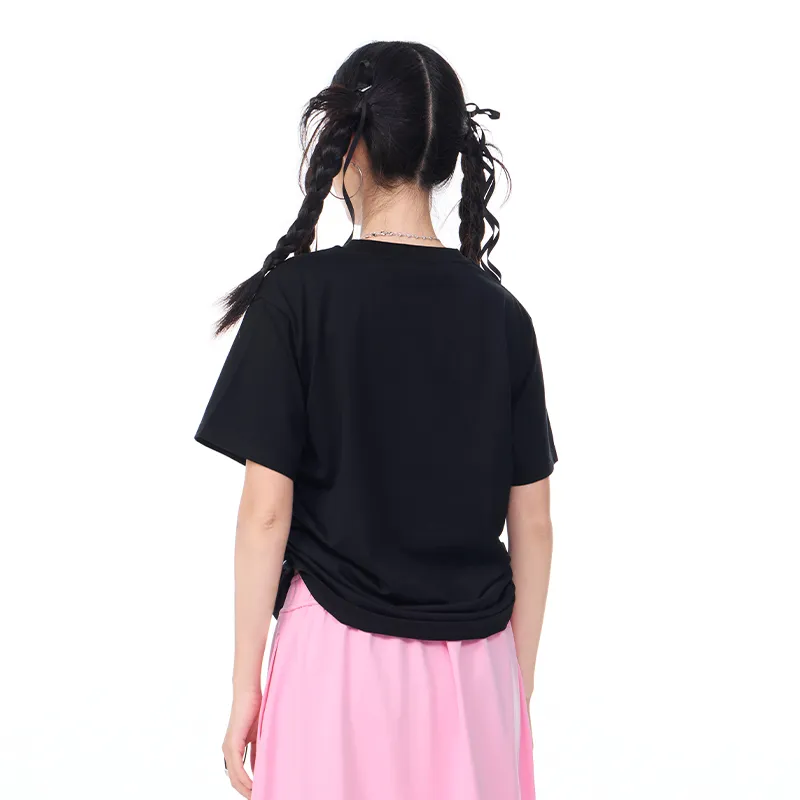 LAMLICKA Drop Shoulder Sleeve T Shirt Women's Black-3