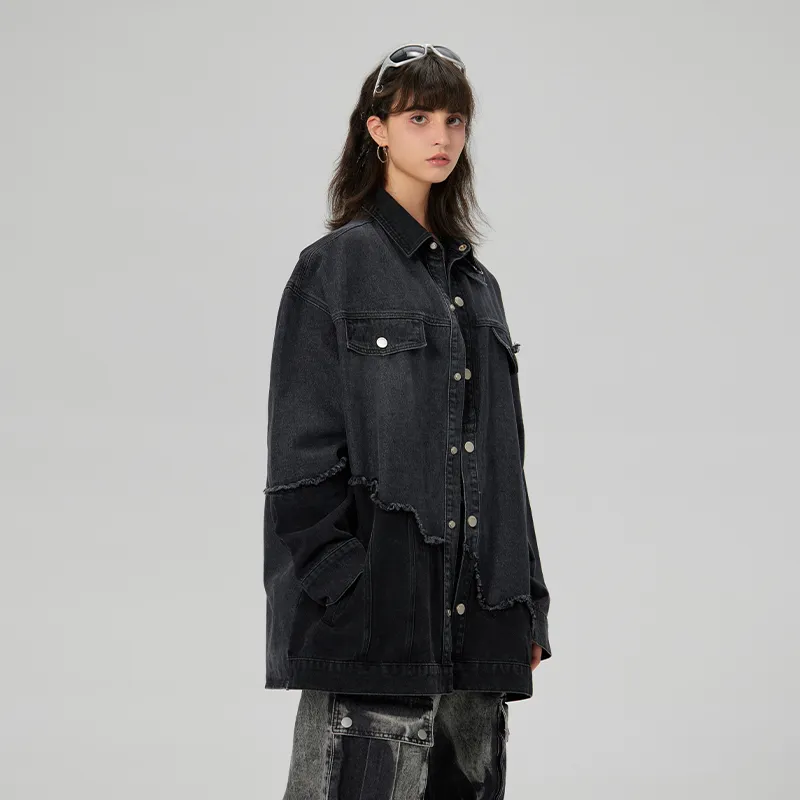 LAMLICKA Denim Jacket Unisex Gray-5