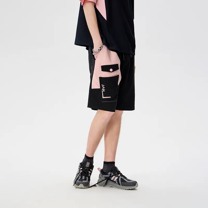 LAMLICKA Casual Shorts Unisex Black Pink-6