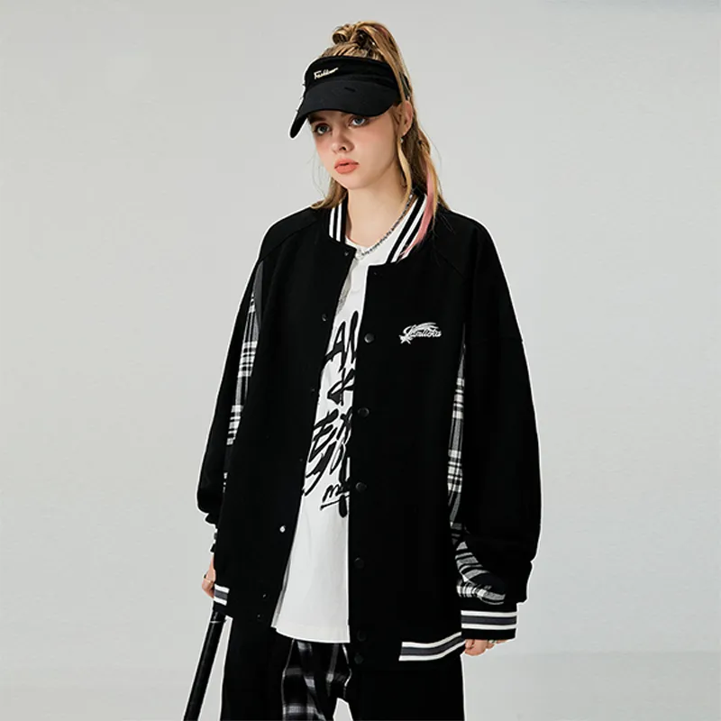 LAMLICKA Baseball Jacket Unisex Black-4