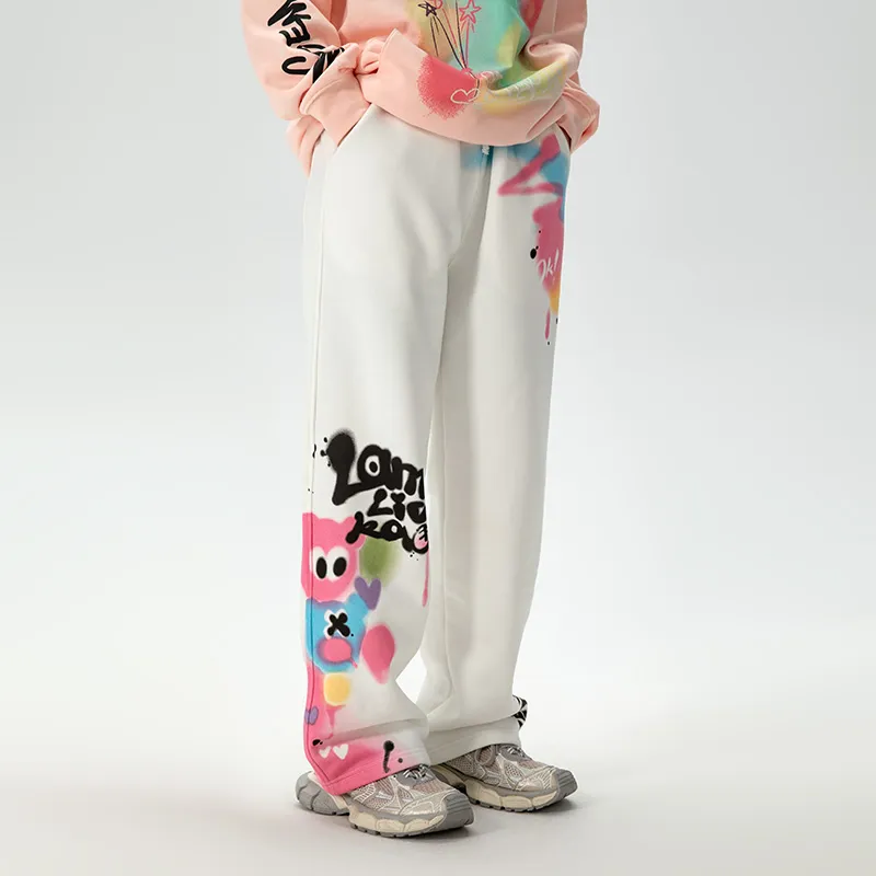 LAMLICKA Casual Pants Unisex White-4