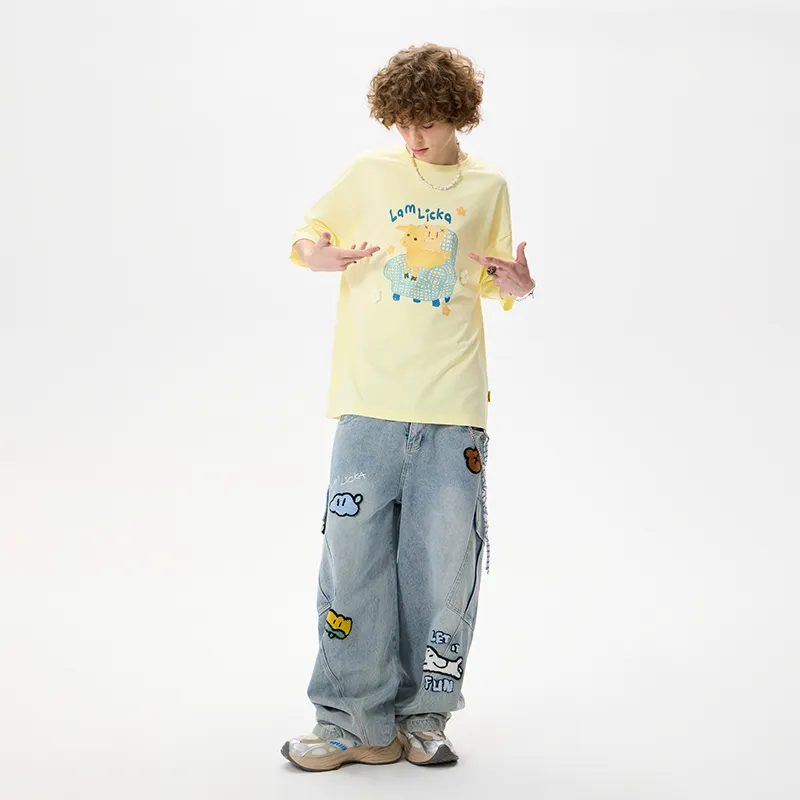 LAMLICKA T Shirts Unisex Light Yellow-6