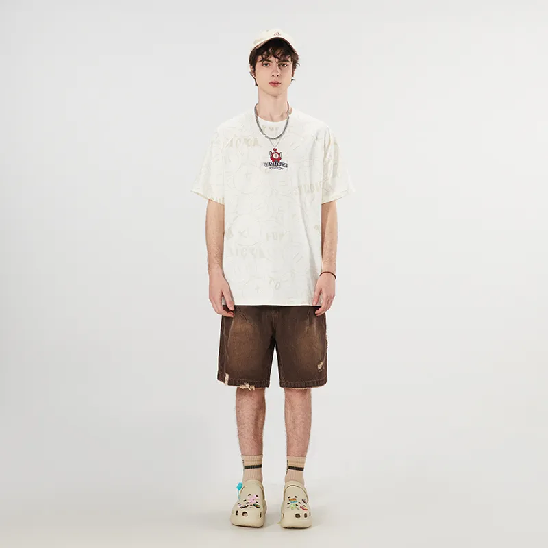 LAMLICKA x AIDEMENG LIANMINGKUAN T Shirt Unisex Apricot-2