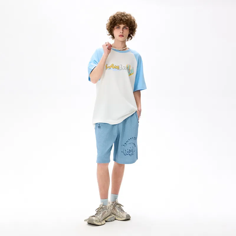 LAMLICKA Casual Shorts Unisex Blue-4