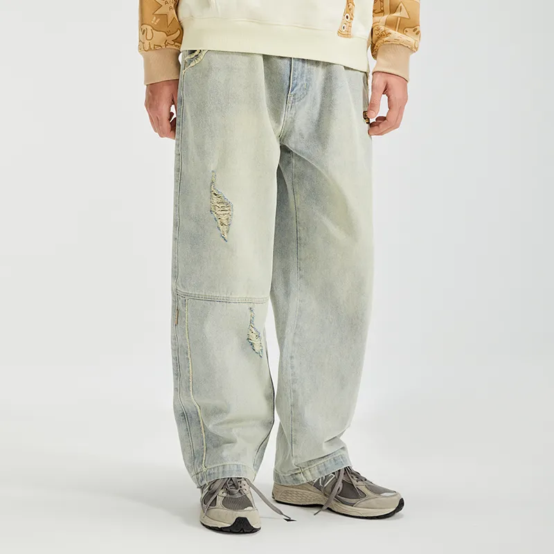 LAMLICKA Jeans Unisex Washed Blue-3