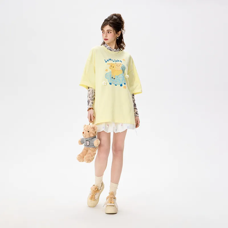 LAMLICKA T Shirts Unisex Light Yellow-7