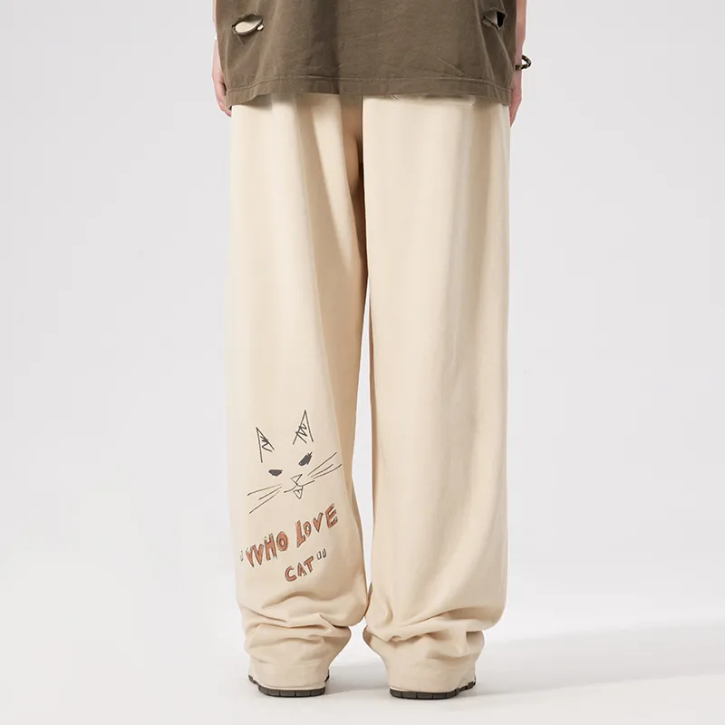 LAMLICKA Casual Pants Unisex Khaki-4