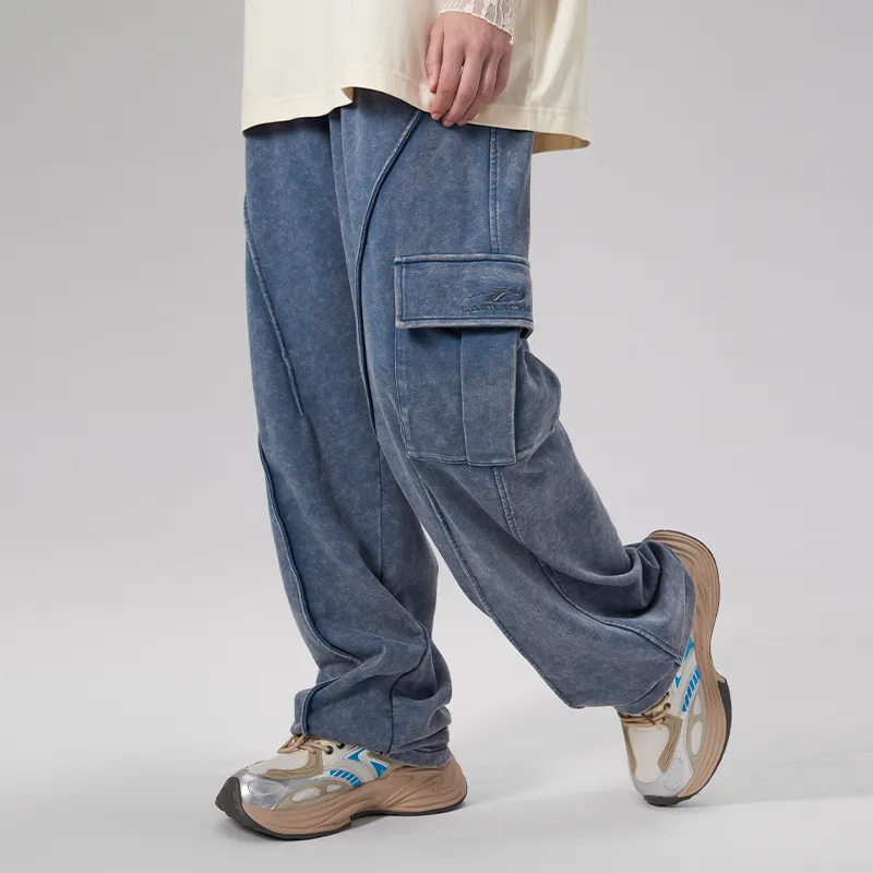 LAMLICKA Casual Pants Unisex Blue-4