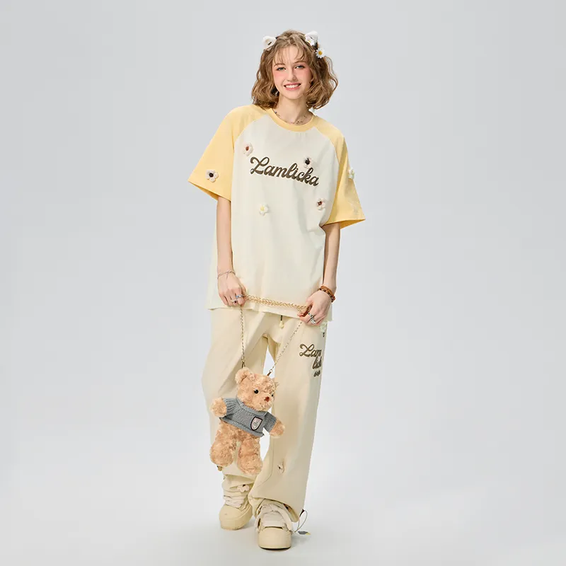 LAMLICKA Casual Pants Unisex Apricot-4