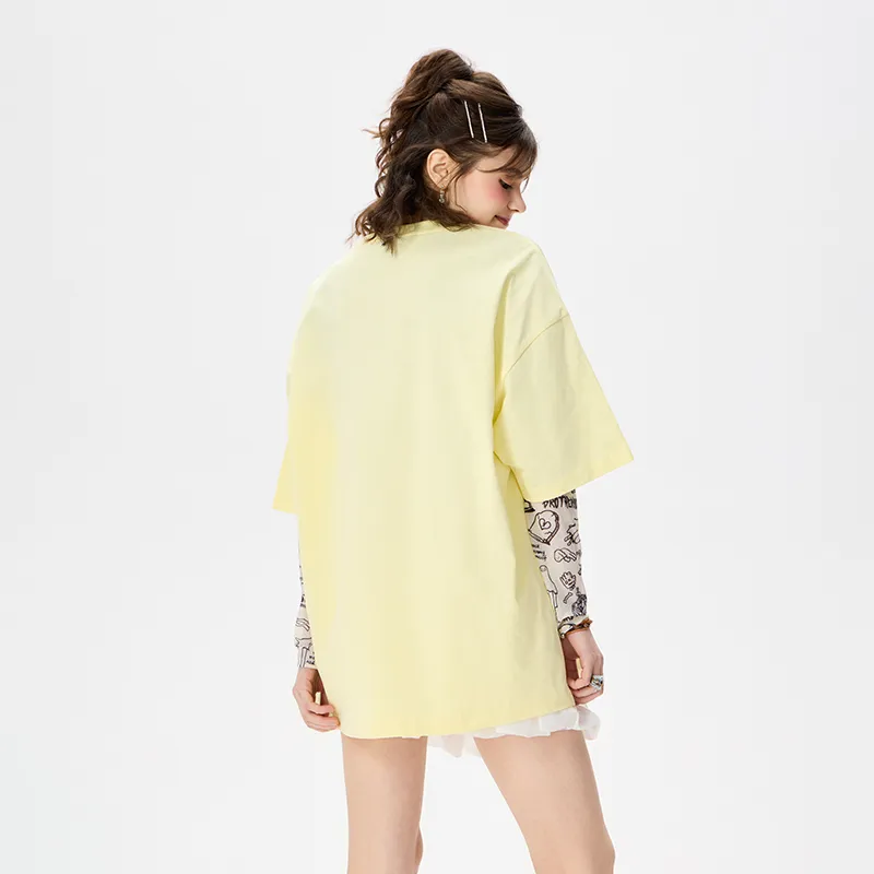 LAMLICKA T Shirts Unisex Light Yellow-5