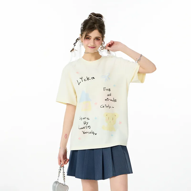LAMLICKA T Shirts Women's Apricot-3