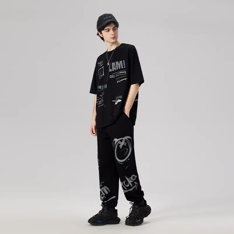 LAMLICKA Casual Pants Unisex Black-6