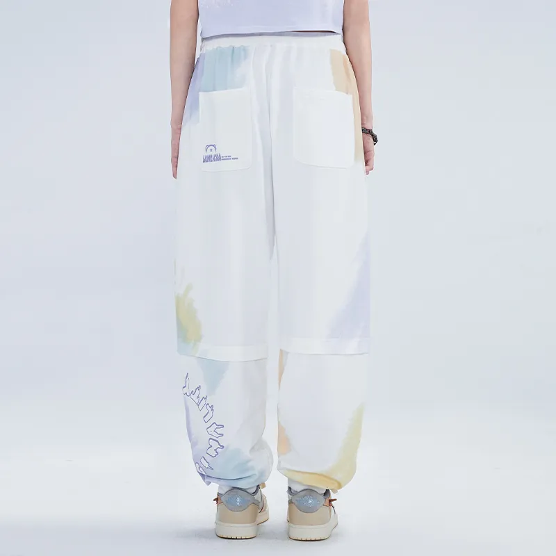 LAMLICKA Knitted Sports Pants Unisex White-5