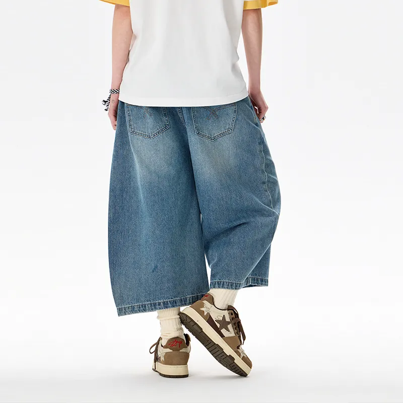 LAMLICKA Denim Shorts Unisex Blue-3