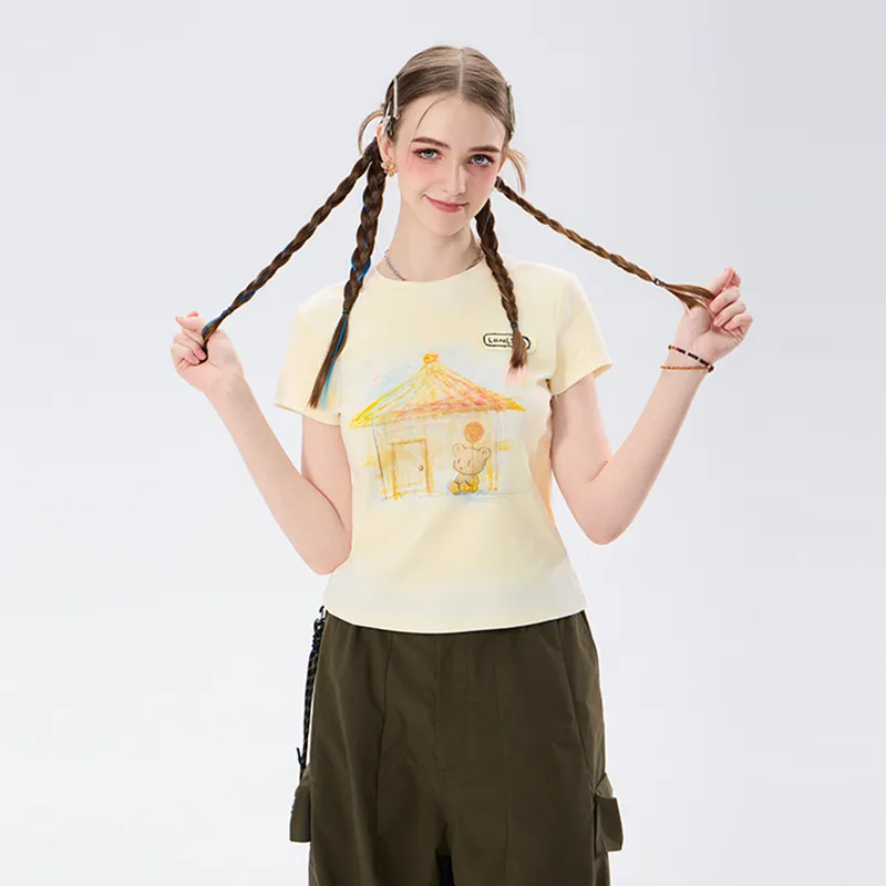 LAMLICKA Set in Sleeve T Shirt Women's-2