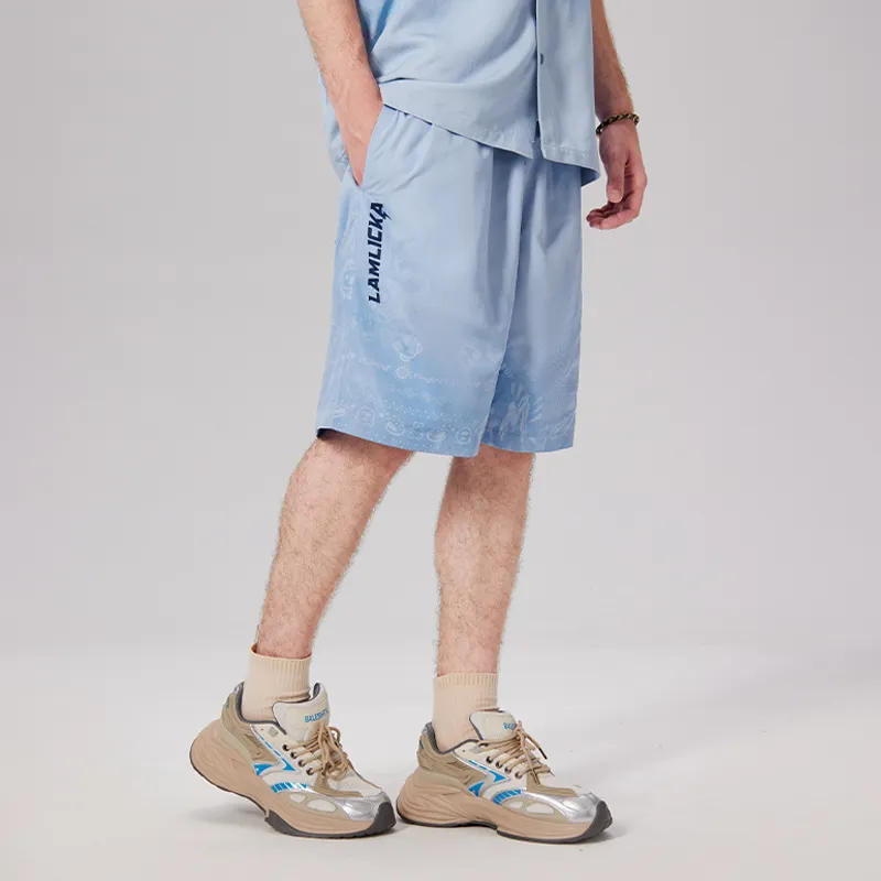 LAMLICKA Casual Shorts Men's Blue-5