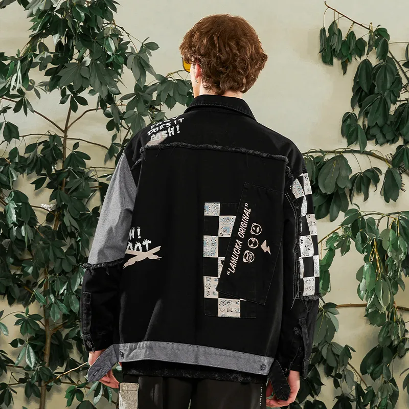 LAMLICKA Denim Jacket Unisex Black-3