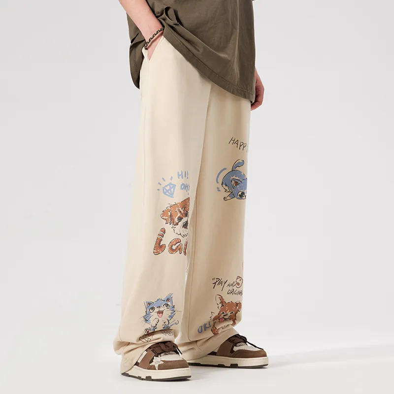 LAMLICKA Casual Pants Unisex Khaki-5