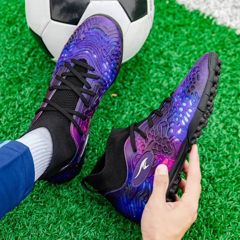 SUNAIS MG Rubber Short Studs TF Rubber Broken Studs Artificial Ground, Natural Ground Breathable Soccer Shoes Unisex-32